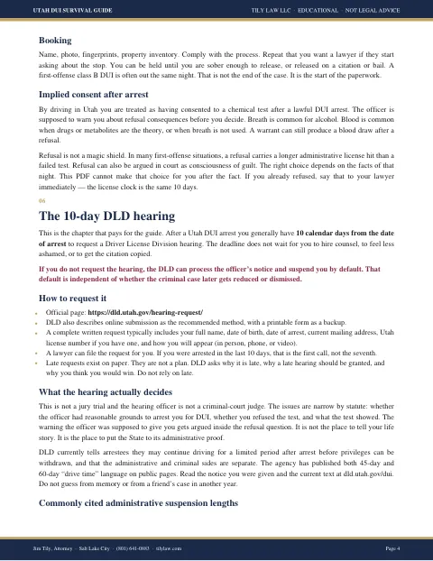 Page 4: the 10-day DLD hearing