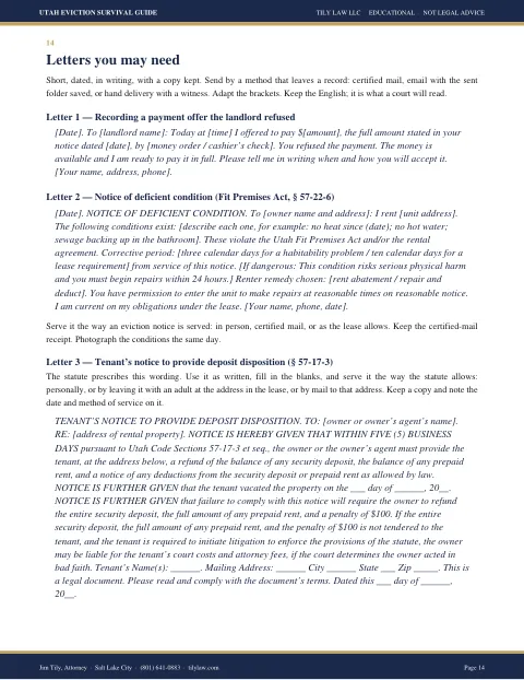 Page 14: letters you may need